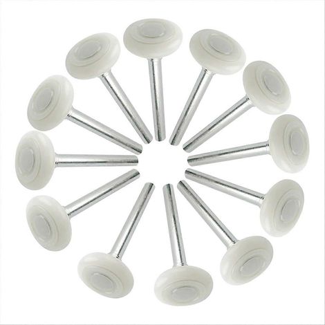 Roulettes de porte de garage, tige de 10 cm (4 pouces), lot de 12, en nylon silencieux de 5 cm (2 pouces), roulement à billes étanche à 13 billes, diamètre de 11 mm (7/16 pouce). (1/5)
