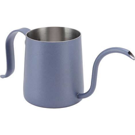 Bouilloire à café en acier inoxydable 304, épaisse, à bec long et fin, 250 ml, pour la maison, bleu foncé. (1/5)