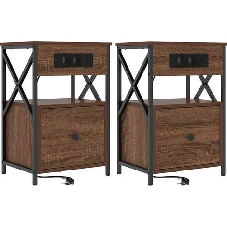 Maison Exclusive - Armadio da Notte 2 pcs Rovere Marrone 40 x 31 x 60 cm