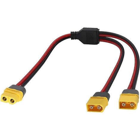 Câble répartiteur en Y XT60 14AWG2 mâles vers 1 femelle XT60fil parallèle pour panneau solairestation d'alimentationfaisceau de charge de batterie (1/5)