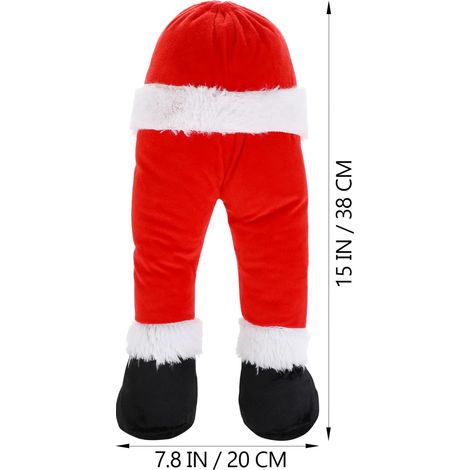 Decorazione creativa per l'albero di Natale - Piede di Babbo Natale finto - Per un'atmosfera festosa - Divertente decorazione natalizia per casa, giardino e feste - Rosso (1/4)