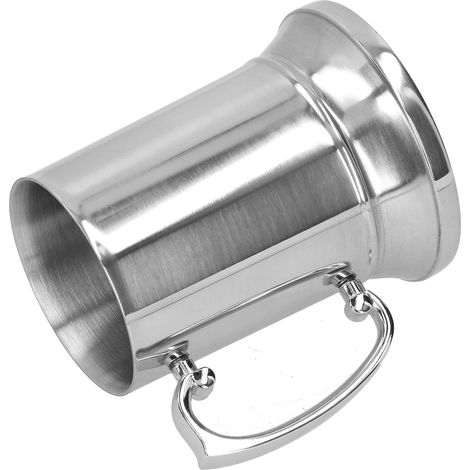 Edelstahlbecher, silberfarben, mit Henkel, für Bar- und Hotelbedarf, Cocktailglas, Kelch, 450 ml (1/5)