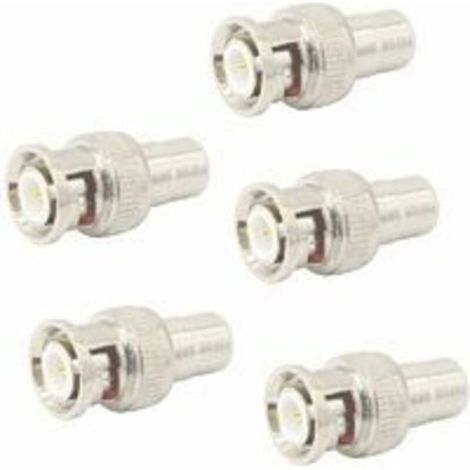 BNC-auf-Cinch-Adapter, BNC-Stecker auf Cinch-Buchse, Adapter, HF-Koaxialstecker, Kupplung für CCTV-Kamerasystem (5er-Pack), T-Audace