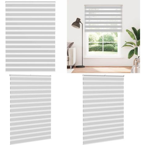 vidaXL Zebrarollo Hellgrau 155x230 cm Stoffbreite 150,9 cm Polyester (1/5)
