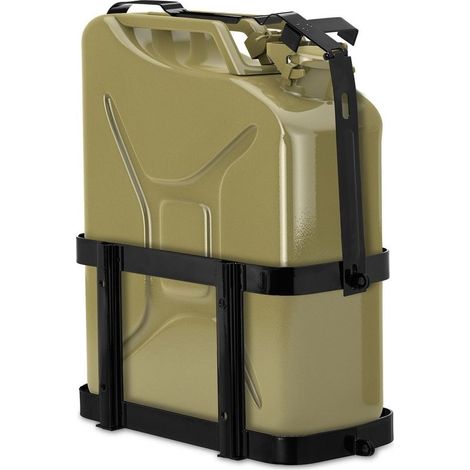 Support pour jerricane automobile 10/20 l Métal noir Fixation coffre ou paroi Charge max 40 kg Dimensions réglables (1/5)