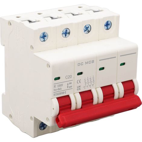 Miniatur-4-poliger DIN-Schienen-Leistungsschalter mit Überlastschutz, DC 1000 V, 20 A, 6000 A (1/5)