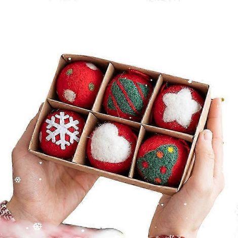 Décorations de Noël : boules de feutrine en laine, flocons de neige, ornements pour sapin de Noël, petites boules de Noël, pendentifs, mise en scène à faire soi-même (1/2)