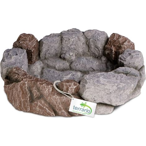 Ciotola grande, piatto PER terrario PER rettili, anfibi e tartarughe di grandi dimensioni, pietra 29CM (1/5)