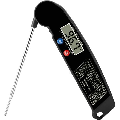Thermomètre à viande, thermomètre à lecture instantanée, thermomètre à viande, thermomètre alimentaire, thermomètre à bonbons pour cuisine barbecue barbecue fumeur viande café huile lait yaourt tempér (1/3)