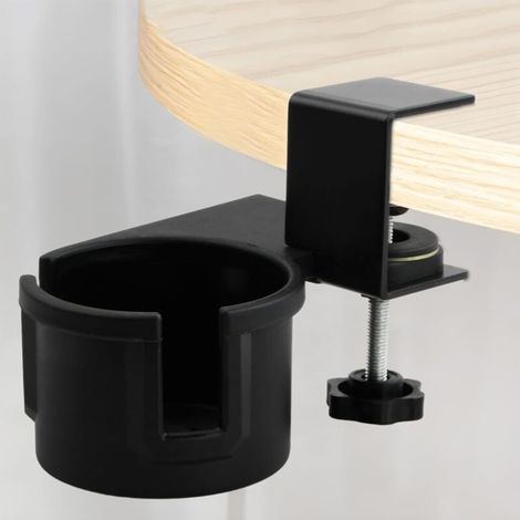 1 Pièces Porte Gobelet Boisson Bouteille, Porte Gobelet Bureau Porte Tasse Table Support Noir, Rotatif et Détachable Porte-Gobelet Multi-usages, Design pour le Bureau ou la Maison (1/4)