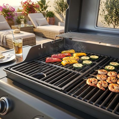 Griglia piccola in ghisa per barbecue 22x41,5 cm - SELENVIA (1/3)