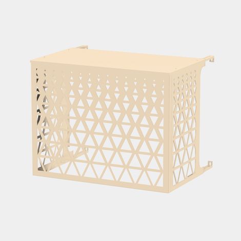 Cache climatiseur - Prisme Cache climatiseur - Prisme - Fixation murale - Ivoire RAL 1015 - Taille S (H 70 x L 90 x P 50-74 cm) (1/5)