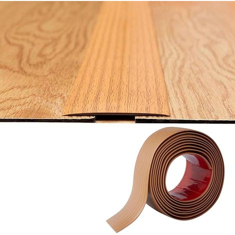 Bande de Transition Plate 2mm épaisseur PVC,5cm Large Bande de Seuil Fine Autoadhésive Barre de Seuil Souple Baguette Seuil de Porte Profilé de Transition Joindre Espaces de Sol,2M Grain de Bois Jaune (1/5)