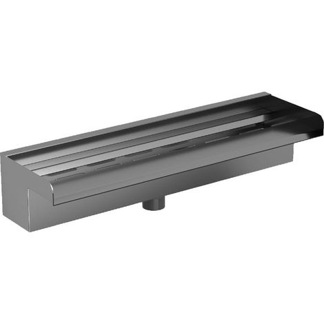 Déversoir en acier inoxydable 304 avec connecteur, bec de cascade pour fontaine extérieure, piscine paysagère, 500 mm (1/5)