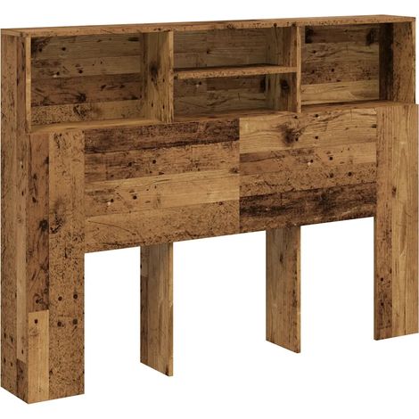 Armario de cabecera contemporáneo almacenamiento de libros 140 x 19 x 103 cm de madera contrachapada madera vieja 020050956 (1/5)