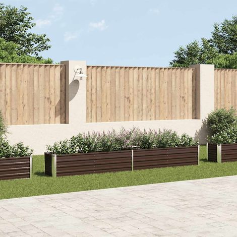 Garten-Hochbeet Verzinkter Stahl 320×40×45 cm Braun (1/5)