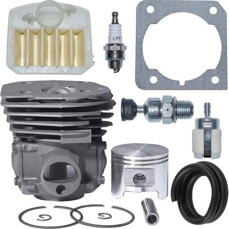 Kit de cylindre 45 mm cylindre piston pour Husqvarna 340 345 350 268 353 250 268 avec filtre à air Joint de cylindre Filtre à carburant Tuyau de carburant Bougie Pièces de tronçonneuse (1/5)