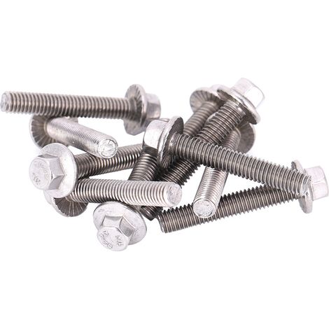 10pcs M6 Stainless Steel SS304 Hex Flange Screws Cap Washer Head Bolts Fastener