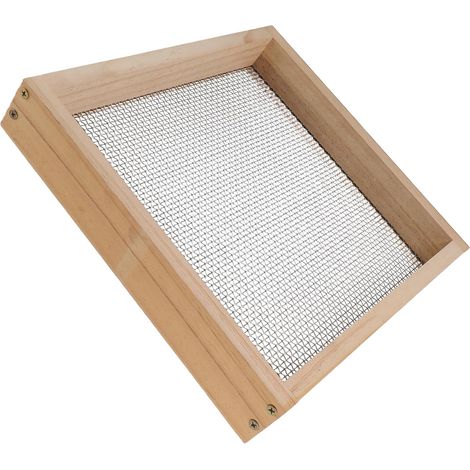 Tamis à Terre de Jardin en Bois Robuste 3mm X 3mm, Passoire à Compost Légère et Ergonomique pour Jardinage, Tamis à Gravier pour Préparation du Sol et Amélioration du Drainage (1/5)