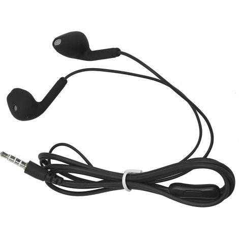 Petit casque filaire ergonomique et léger, son HiFi, interface 3,5 mm, fonction mains libres, matériau ABS durable (noir) (1/5)
