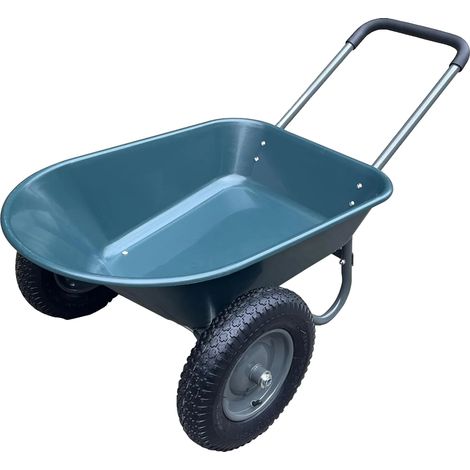 Chariot de jardin, capacité de charge de 272 kg, mécanisme de déversement à libération rapide, Amay Vert 2roues (1/2)