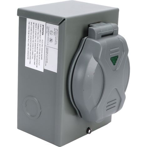 Boîtier d'entrée d'alimentation pour générateur 50 A, 12 500 W, 125/250 V, étanche aux intempéries, prise NEMA 3R pour générateurs destinés à une utilisation extérieure (1/5)