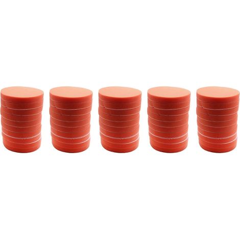 50-teiliges Set mit 180 mm (7 Zoll) flachen Schwamm-Polierpads für Autopoliermaschinen zur Reinigung, zum Wachsen und zur Lackpflege (1/5)