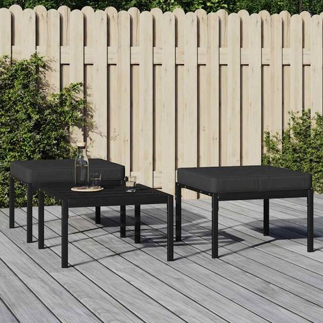 Lot de 2 Tabourets de jardin Tabourets Chaises bas,Sièges de terrasse gris 60x60x35 cm acier -QS51092 (1/4)