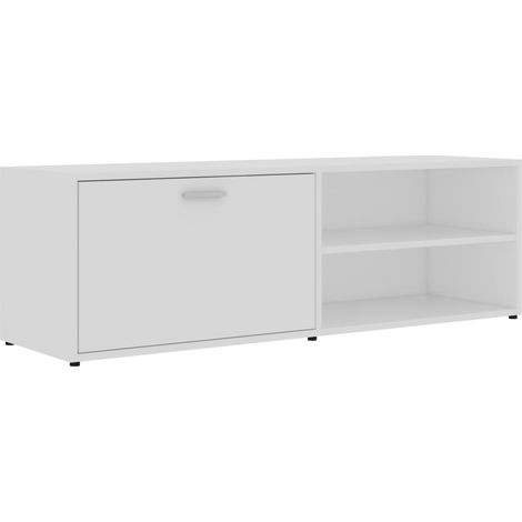 MAISON LA VIE Meuble TV - Banc TV - Meuble De Rangement Blanc 120x34x37 cm Bois d'ingénierie