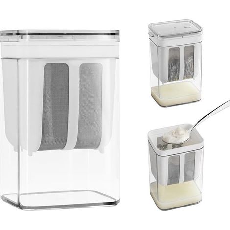 Setaccio per yogurtiera, setaccio multiuso per yogurt con sacchetto a maglia fine e coperchio per yogurt greco denso, latte di soia, frutti di bosco, zuppe, frutta (1/5)