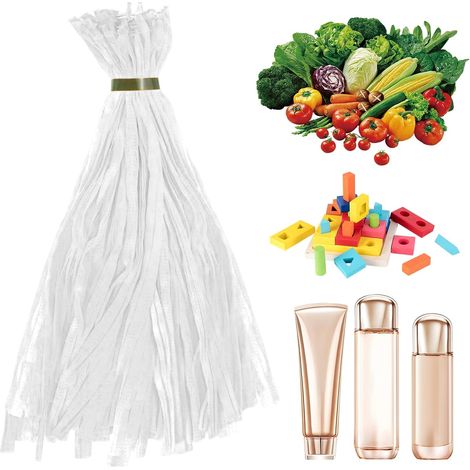 Sacs Pour Fruits Et Légumes - 100 Pièces Sacs À Légumes Élastiques Avec Fermetures De Type Boucle,Filet Réutilisable De 35 Cm,Pour Récolte Jardin Courses Fruits De Mer Épicerie (1/5)