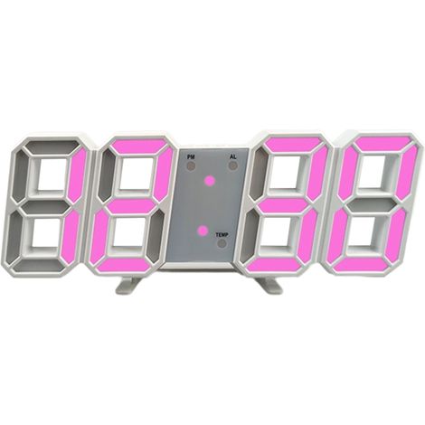 Réveil électronique 3D, horloge numérique LED murale, horloge électronique LED lumineuse moderne, affichage de la date et de la température. (1/5)