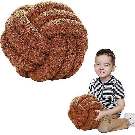 Coussin noué à la main (25-26 cm), coussin roulé en cachemire d'agneau, coussin de canapé, coussin boule pour salon (1/4)