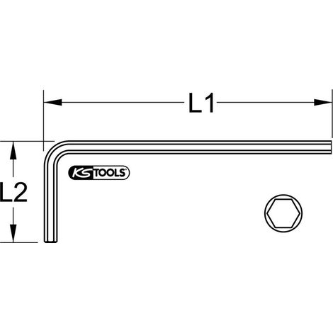 KS Tools 151.2618 Chiave maschio esagonale piegata BASIC,corta,18mm (1/2)