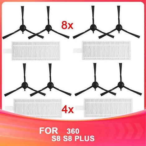 Filtre pour aspirateur brosse pour aspirateur Filtre de brosse pour aspirateur filtre de Suitable Qihoo 360 Robot Aspirateur S8 PLUS Filtres Side Brosse Kit de remplacement Consumabl (1/5)