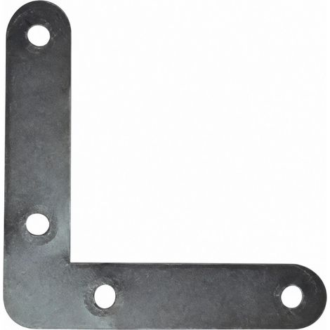 Équerre à plat, de cadre à bout rond, 80x80x16 mm, acier zingué