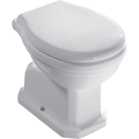 Vaso a terra in ceramica 57x37 cm Globo Paestum PA001BI  Bianco - Duroplast - Con copri wc cerniere cromo