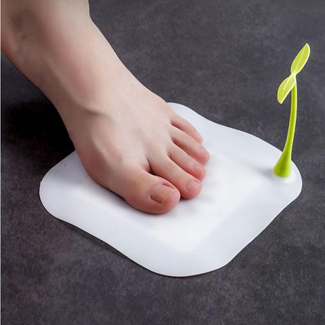 Lot de 2 couvercles de siphon de sol en silicone à motif de germes de soja, tapis désodorisant pour salle de bain, cuisine et toilettes. (1/5)
