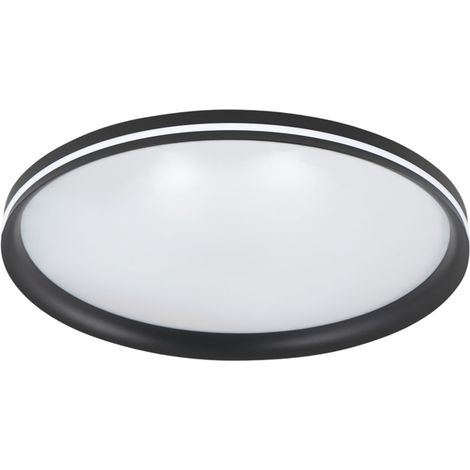 Isy - Plafonnier LED Fabas Luce Aluminium - LED intégrée 64W IP20 Noir
