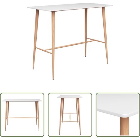 Weiß - Bartisch Weiß 120x60x105 cm (1/5)