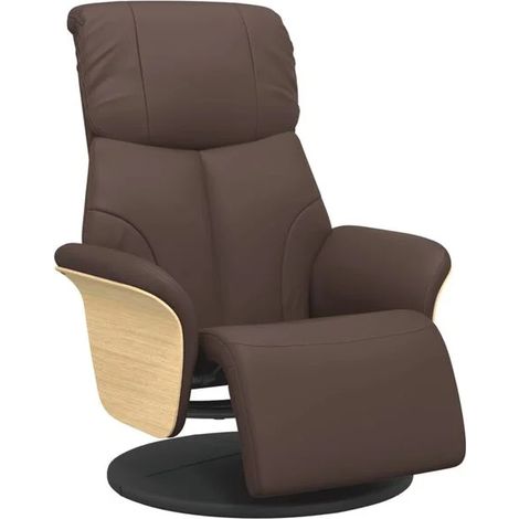 Fauteuil inclinable avec repose-pieds en similicuir marron (1/5)