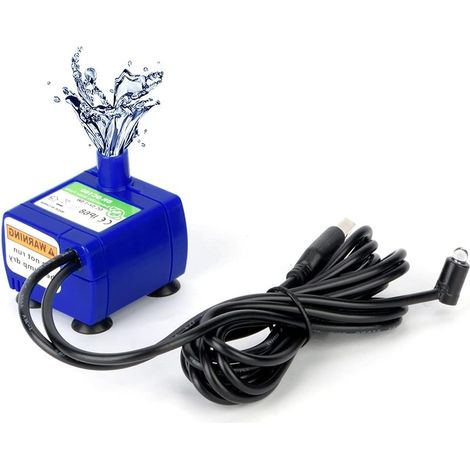 1 Pompe de fontaine, port USB, ultra silencieux, faible consommation, pour animaux de compagnie