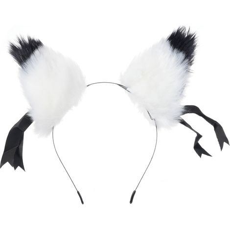 Pinza para el pelo con orejas de zorro de peluche, suave y esponjosa (para niñas y mujeres). (1/5)