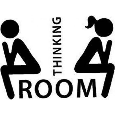 Décoration murale humoristique pour toilettes, autocollants amovibles « Salle de réflexion » pour hommes et femmes, pour salle de bain, WC, maison (1/5)
