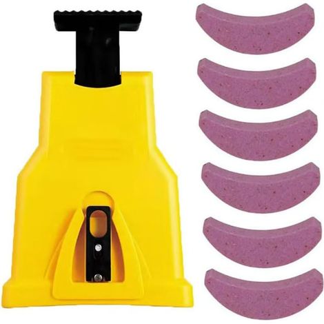 Affuteuse de Chaine Tronconneuse, Kit Affutage Chaine Tronçonneuse, Affûteur Portable Tronçonneuse avec 10 Pierres, Woodworking Quick Tools for Lumber (1/4)