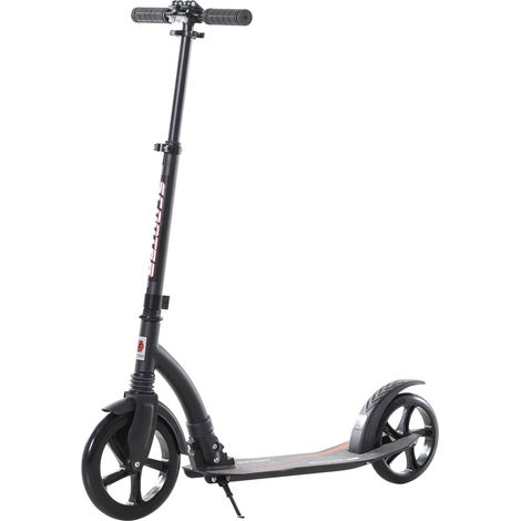 Trottinette pliable pour adulte à partir 14 ans 92,5 x 37,5 x 82-97 cm hauteur guidon réglable alu noir (1/5)