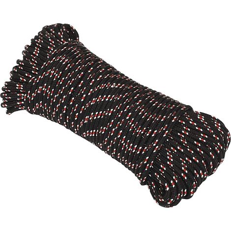 Corde de bateau, Corde de Chanvre, pour la Décoration, le Bricolage, le Jardinage Noir 3 mm 500 m Polypropylène OIB8601E (1/5)