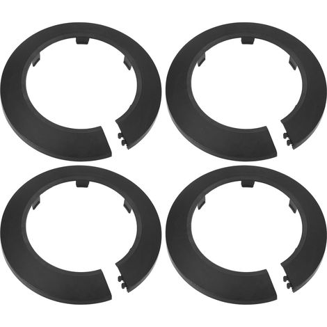 Set di 4 copritubo decorativi, per tubi dell'acqua con flangia di diametro esterno di 75 mm, rosetta per tubo di scarico dell'acqua per radiatore/tubo di scarico dell'acqua, colore nero. (1/5)