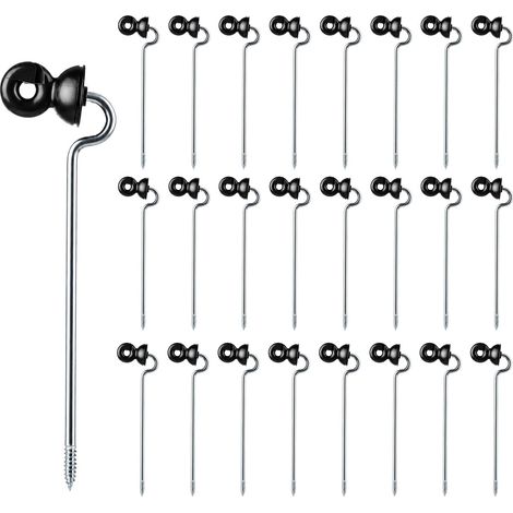 Lot de 10 Isolateurs Clôture Électrique Annulaires Longue Tige (1/5)