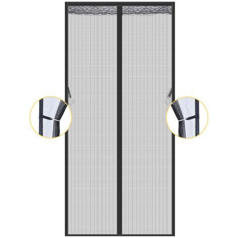 Moustiquaire Porte Fenêtre Magnétique 70x210cm Rideau Porte Anti Mouche Insecte Moustiquaire Aimantée Bande Adhésive Fermeture Automatique Maille (1/4)